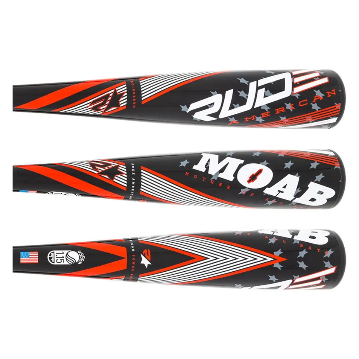 One Of Our New Rude American USA Rude American MOAB Power -10 USSSA Baseball Bat: SLMOAB10P19 Black, Red, White On Baseballbatgear.shop 1 One Of Our New Rude American USA Rude American MOAB Power -10 USSSA Baseball Bat: SLMOAB10P19 Black, Red, White On Baseballbatgear.shop
