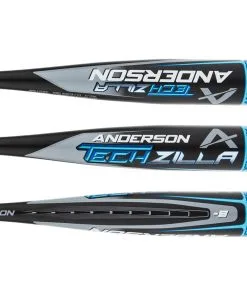 2022 Anderson Techzilla -8 USSSA Baseball Bat: YB22ZILLA8 Black, Blue - Lightweight And Slim Design - BaseBall Bat Gear Shop