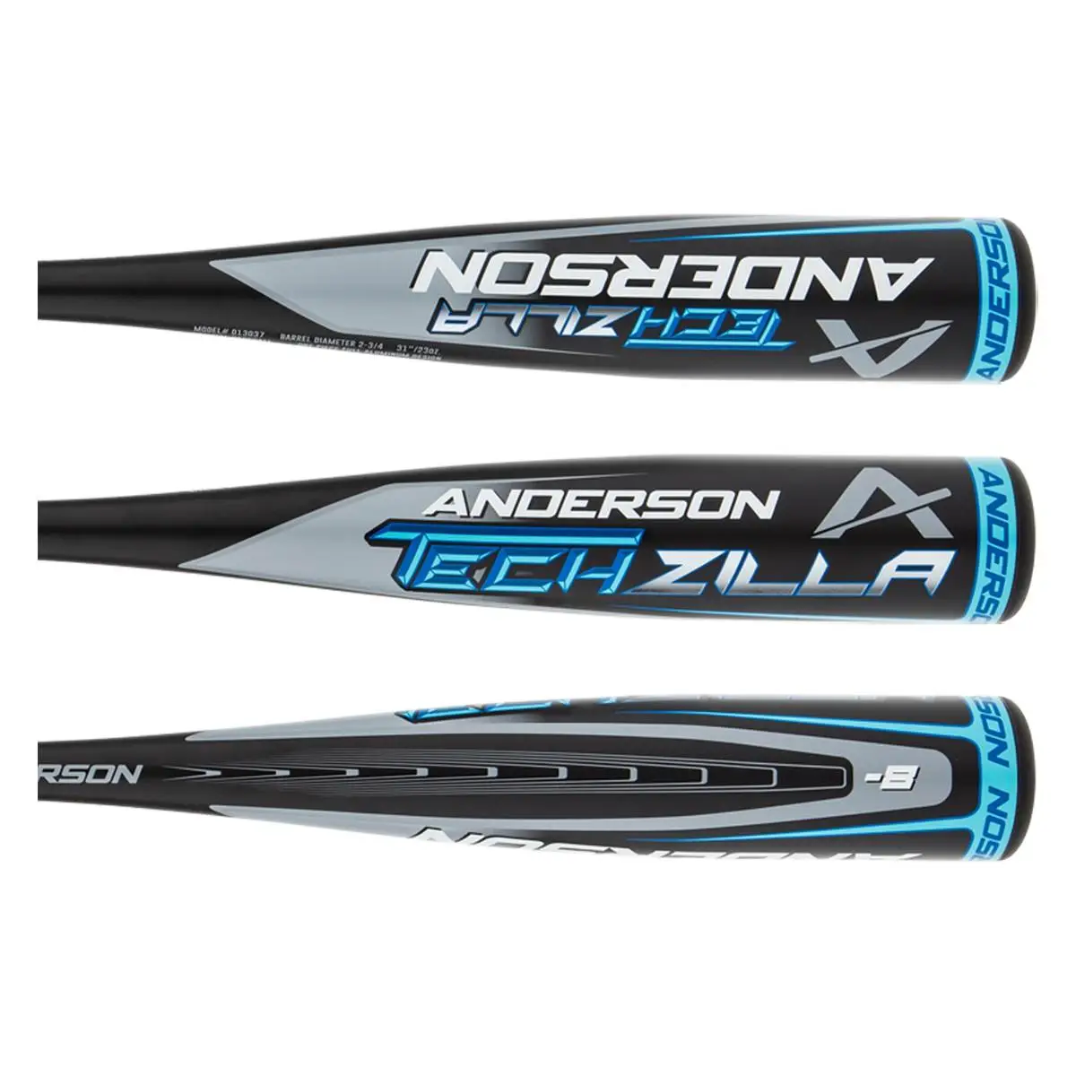 2022 Anderson Techzilla -8 USSSA Baseball Bat: YB22ZILLA8 Black, Blue - Lightweight And Slim Design - BaseBall Bat Gear Shop 1 2022 Anderson Techzilla -8 USSSA Baseball Bat: YB22ZILLA8 Black, Blue - Lightweight And Slim Design - BaseBall Bat Gear Shop